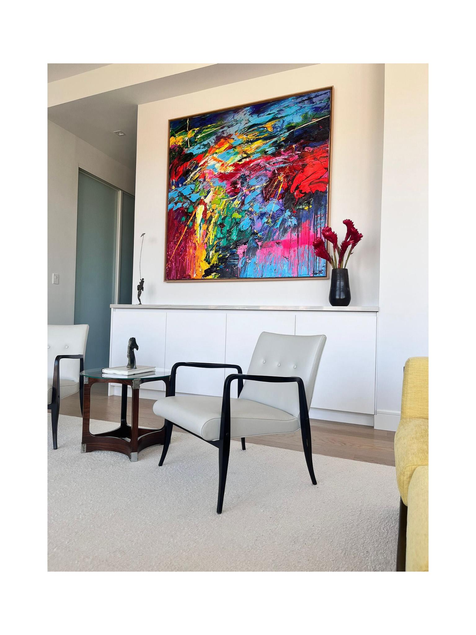 Mid-Century Modern Armchairs in Hardwood & White Leather Joaquim Tenreiro Brazil For Sale 3
