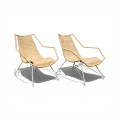 Mid-Century Modern Armchairs in Iron & Woven Cotton Fiber, Carlo Hauner, Brazil