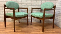 Mid Century Modern Oval-Back Armchairs by Jens Risom Newly Reupholstered - Pair