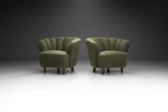 Fauteuils The Modernity avec tapisserie verte, Europe 1950s
