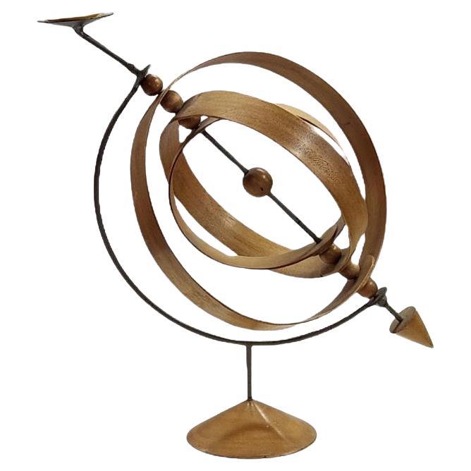 Mid-Century Modern Armillary Sphere Bent wood For Sale