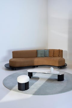 Tables basses Armona de style moderne du milieu du siècle, marbre, inox, faites à la main Greenapple