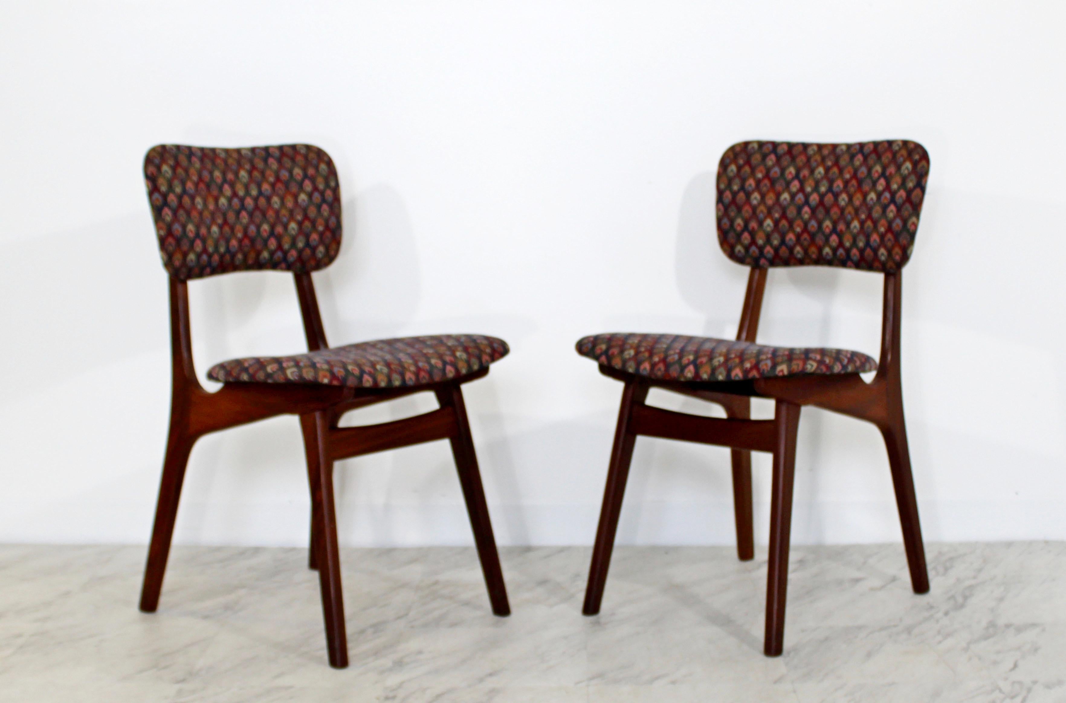 Mid-Century Modern Arne Hovmand Olsen Danish Teak Set 6 Side Dining Chairs In Good Condition In Keego Harbor, MI