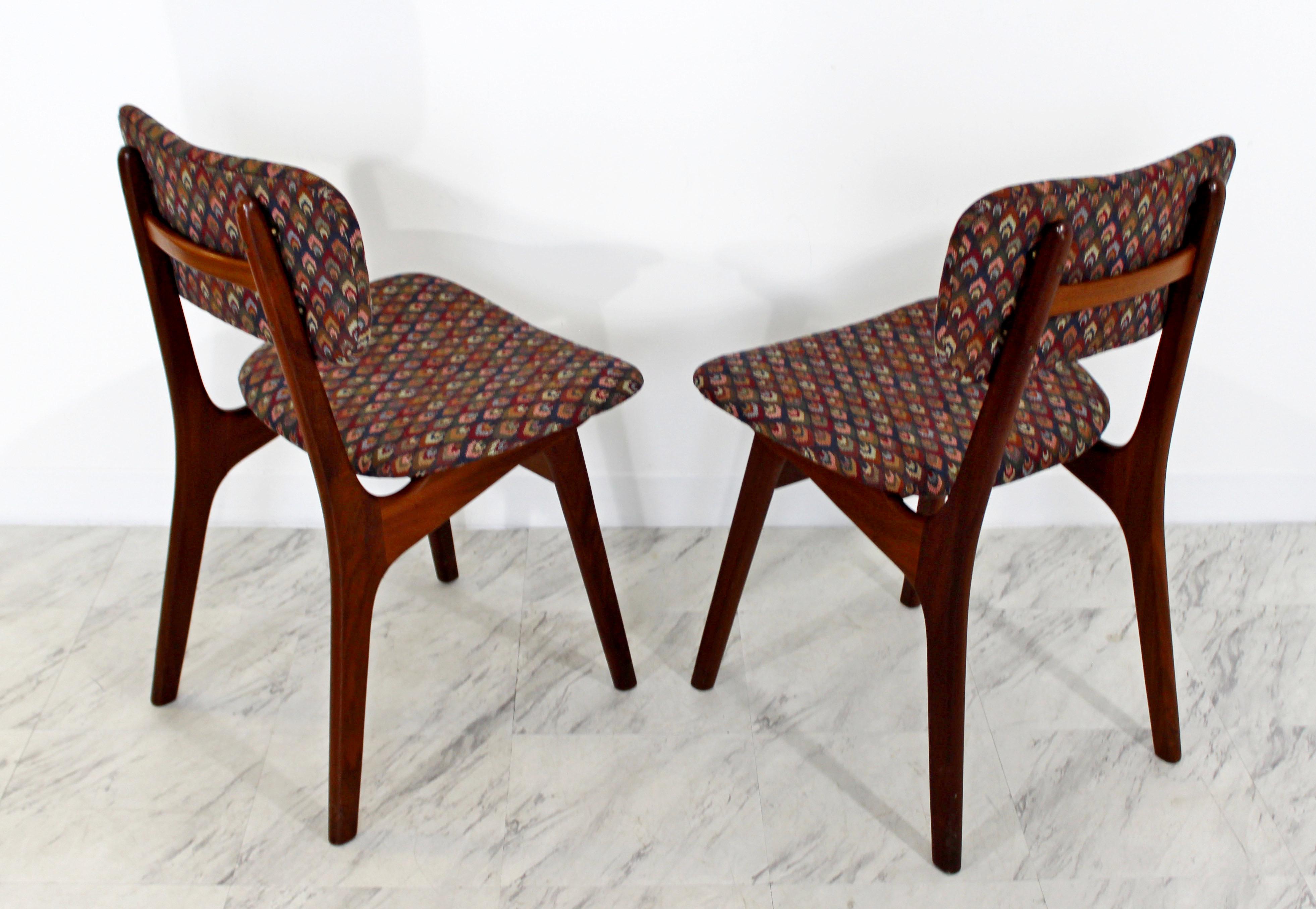 Mid-Century Modern Arne Hovmand Olsen Danish Teak Set 6 Side Dining Chairs 1