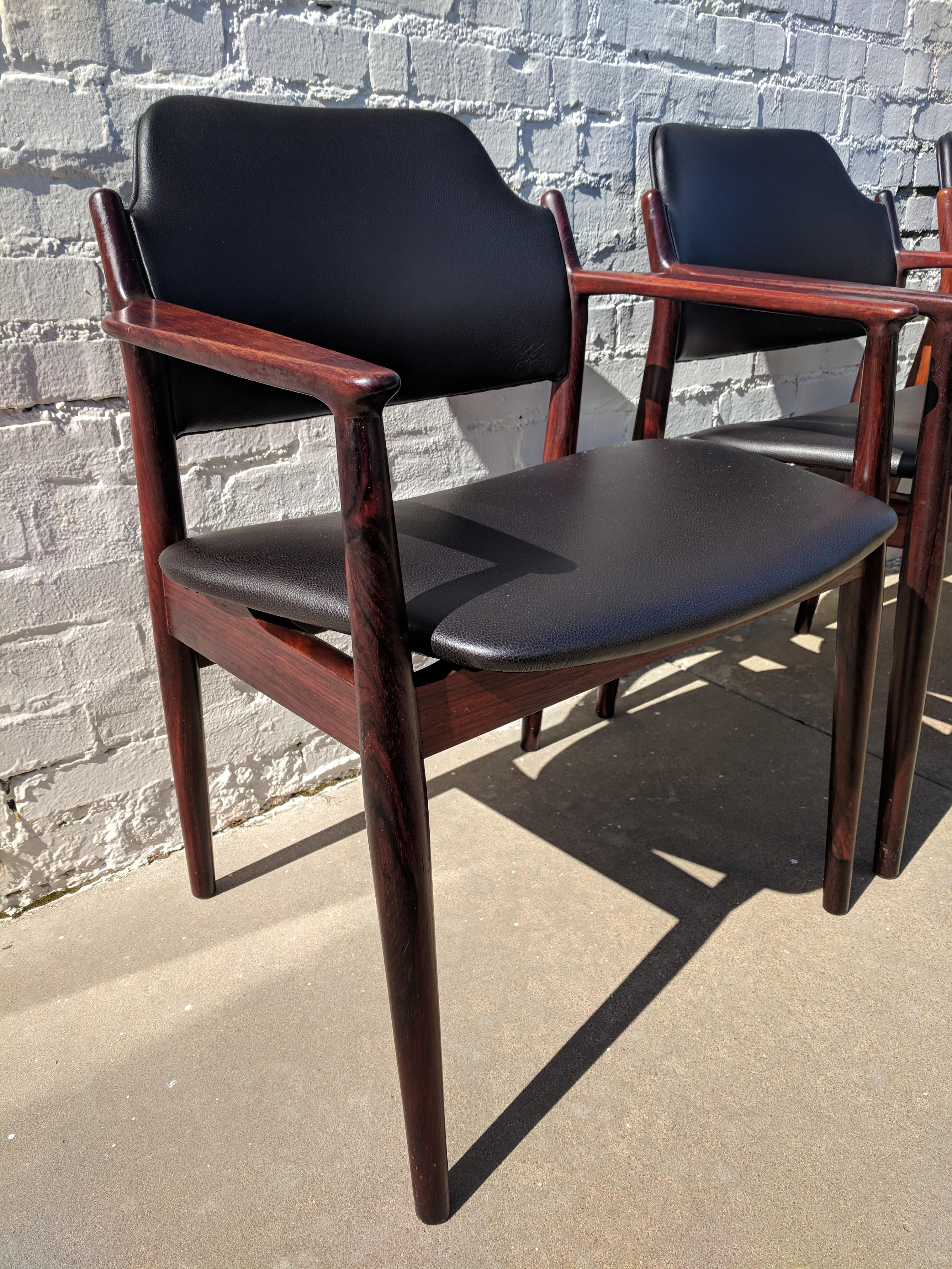 Mid Century Modern Arne Vodder Dining Table and Chairs For Sale 12