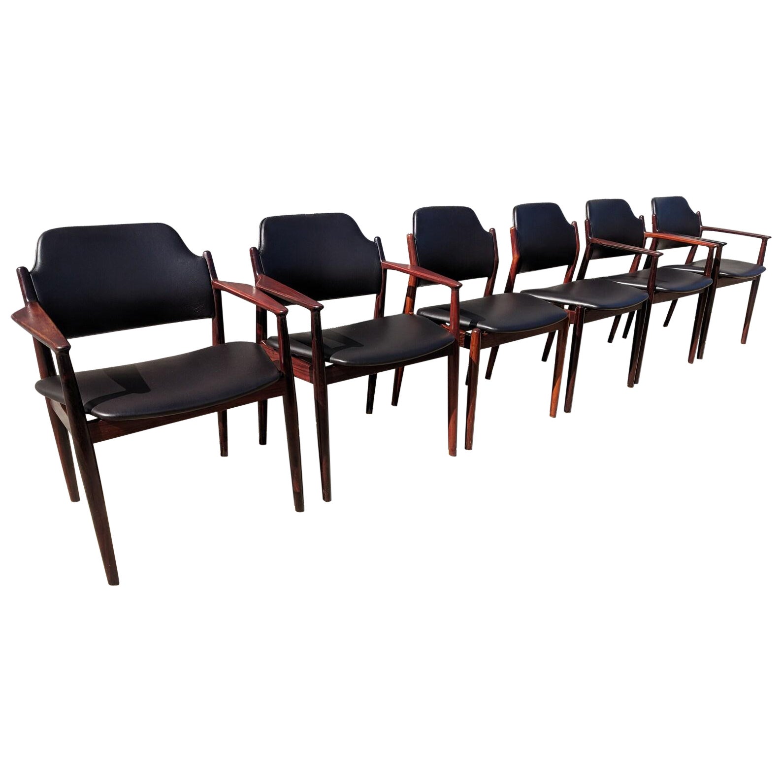 Mid Century Modern Arne Vodder Dining Table and Chairs For Sale