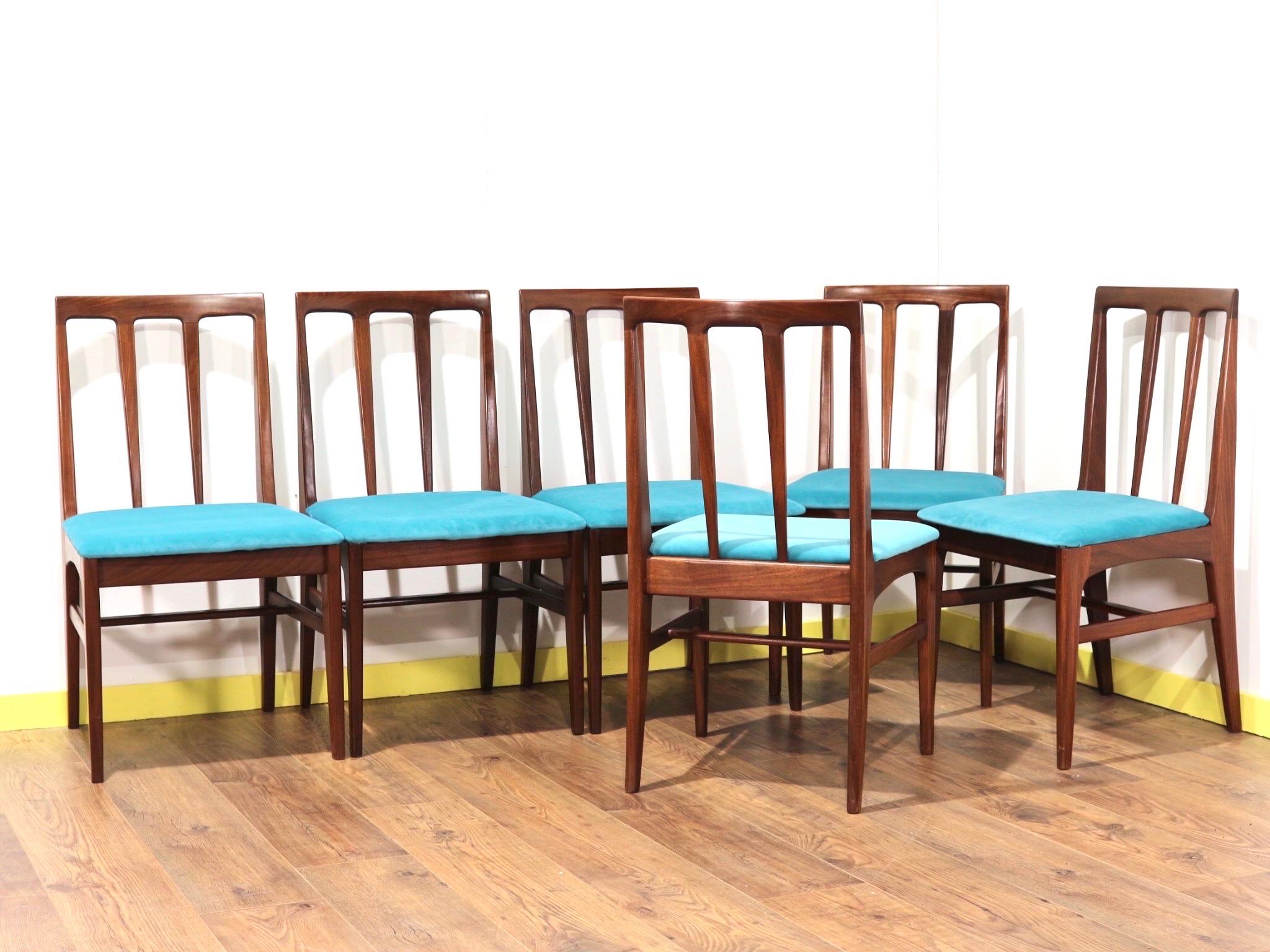 Mid-Century Modern Aromosia Danish Style Dining Chairs by Younger x 6 7