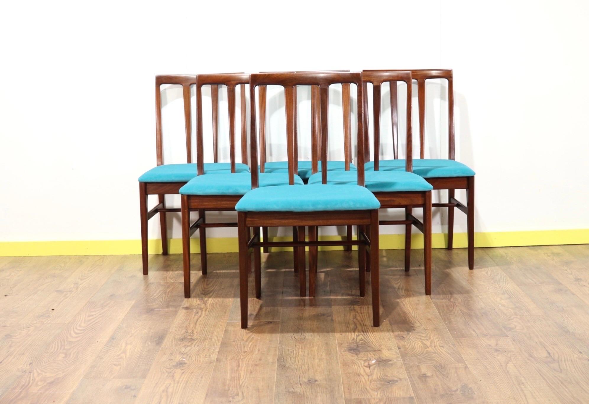 Mid-Century Modern Aromosia Danish Style Dining Chairs by Younger x 6 8