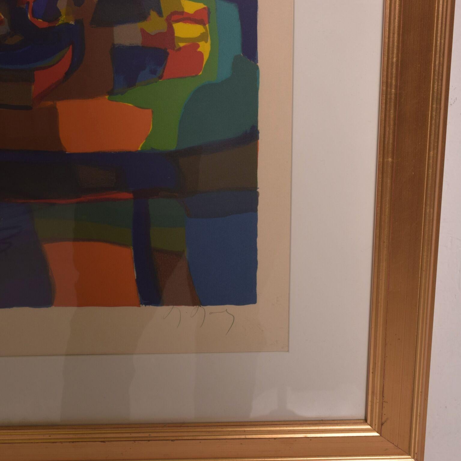 1960s Modern Art Abstract Color Still Life Lithograph by Marcel Mouly In Good Condition In Chula Vista, CA