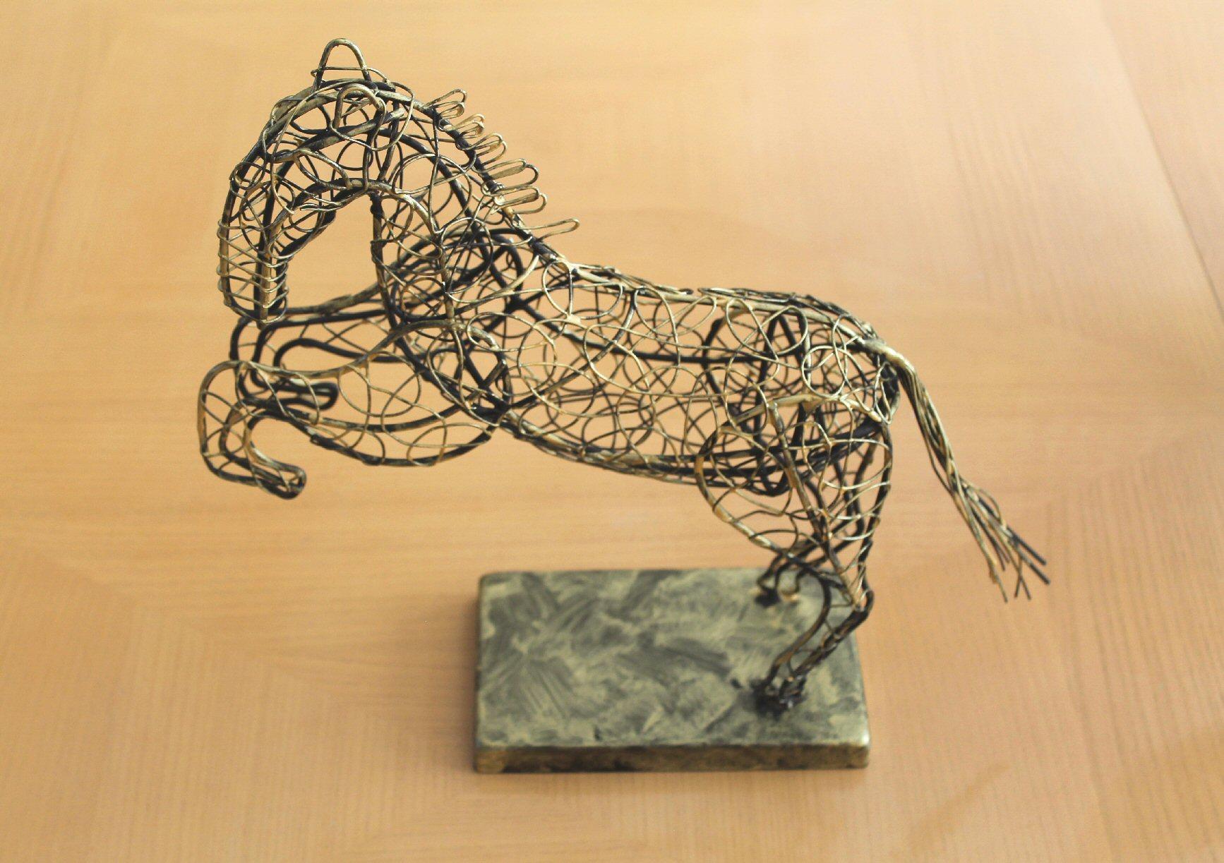 Mid-Century Modern Mid Century Modern Art! Abstract Horse Sculpture! Gold Frederic Weinberg 1950s For Sale