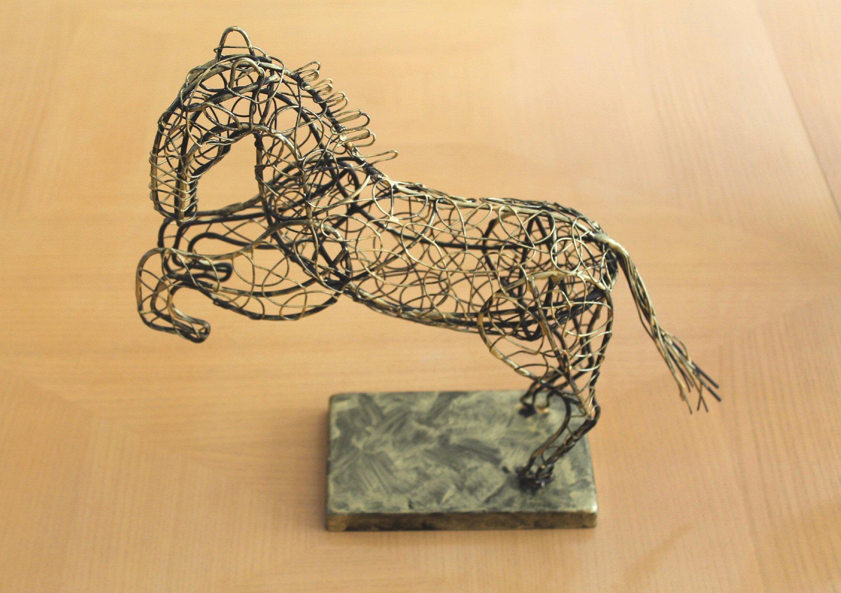 Mid-Century Modern Mid Century Modern Art! Abstract Horse Sculpture! Gold Frederic Weinberg 1950s