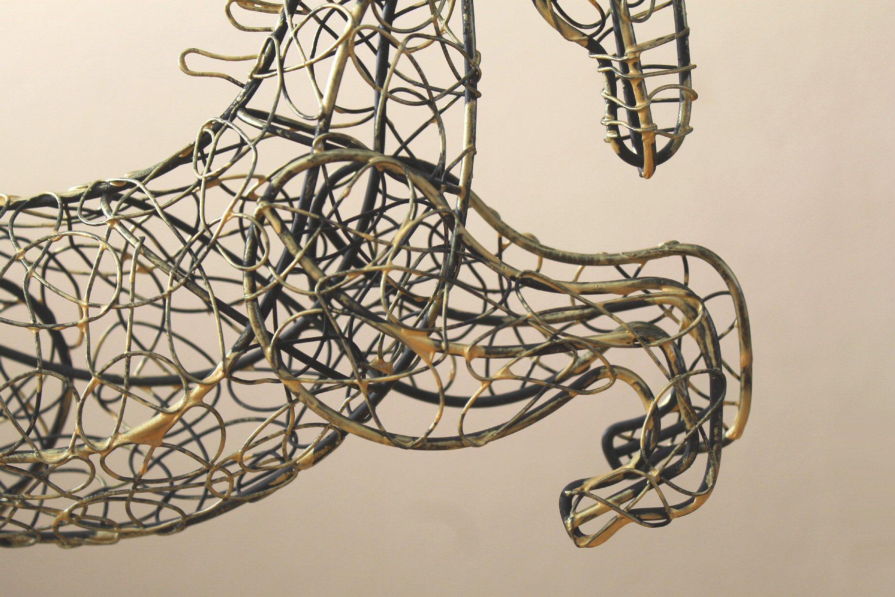 Mid Century Modern Art! Abstrakte Pferdeskulptur! Gold Frederic Weinberg 1950er Jahre (20. Jahrhundert) im Angebot