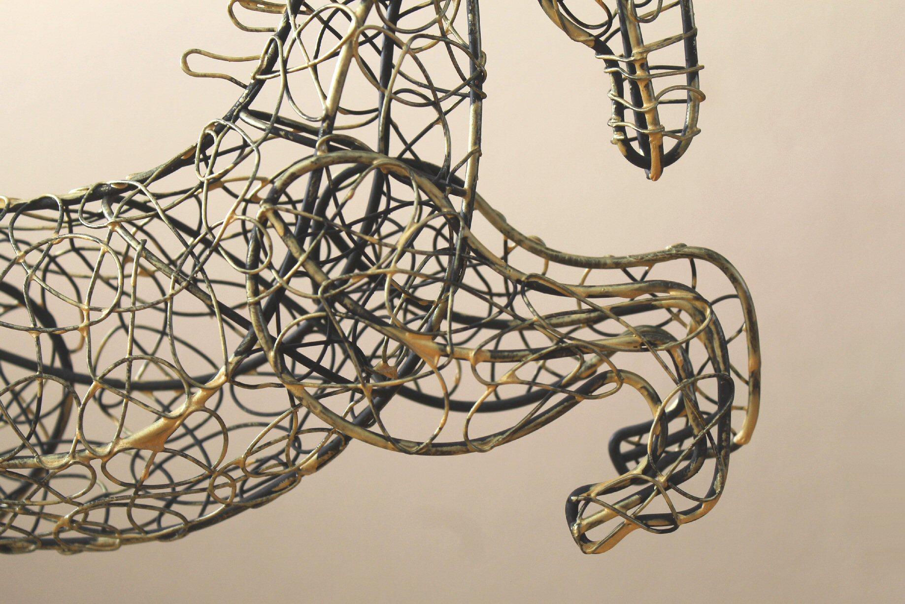 20th Century Mid Century Modern Art! Abstract Horse Sculpture! Gold Frederic Weinberg 1950s
