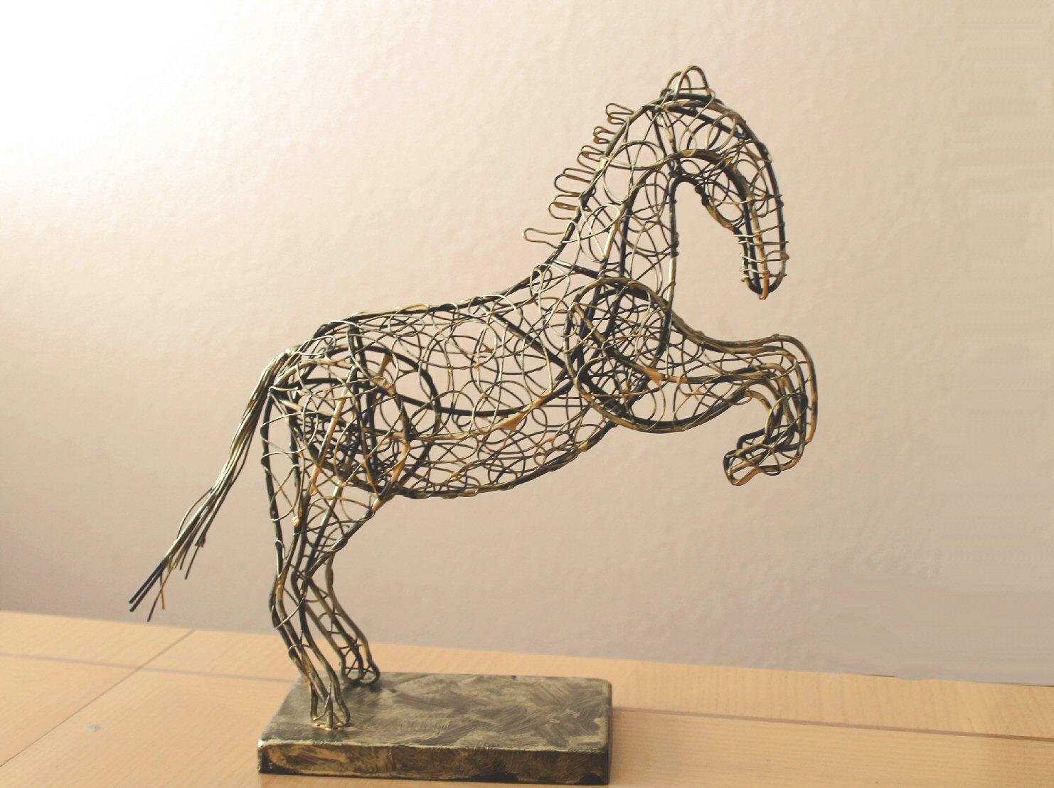 Metal Mid Century Modern Art! Abstract Horse Sculpture! Gold Frederic Weinberg 1950s For Sale