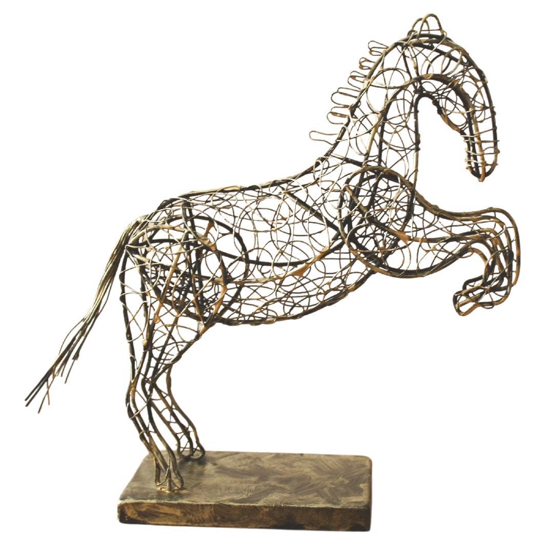 Mid Century Modern Art! Abstract Horse Sculpture! Gold Frederic Weinberg 1950s For Sale