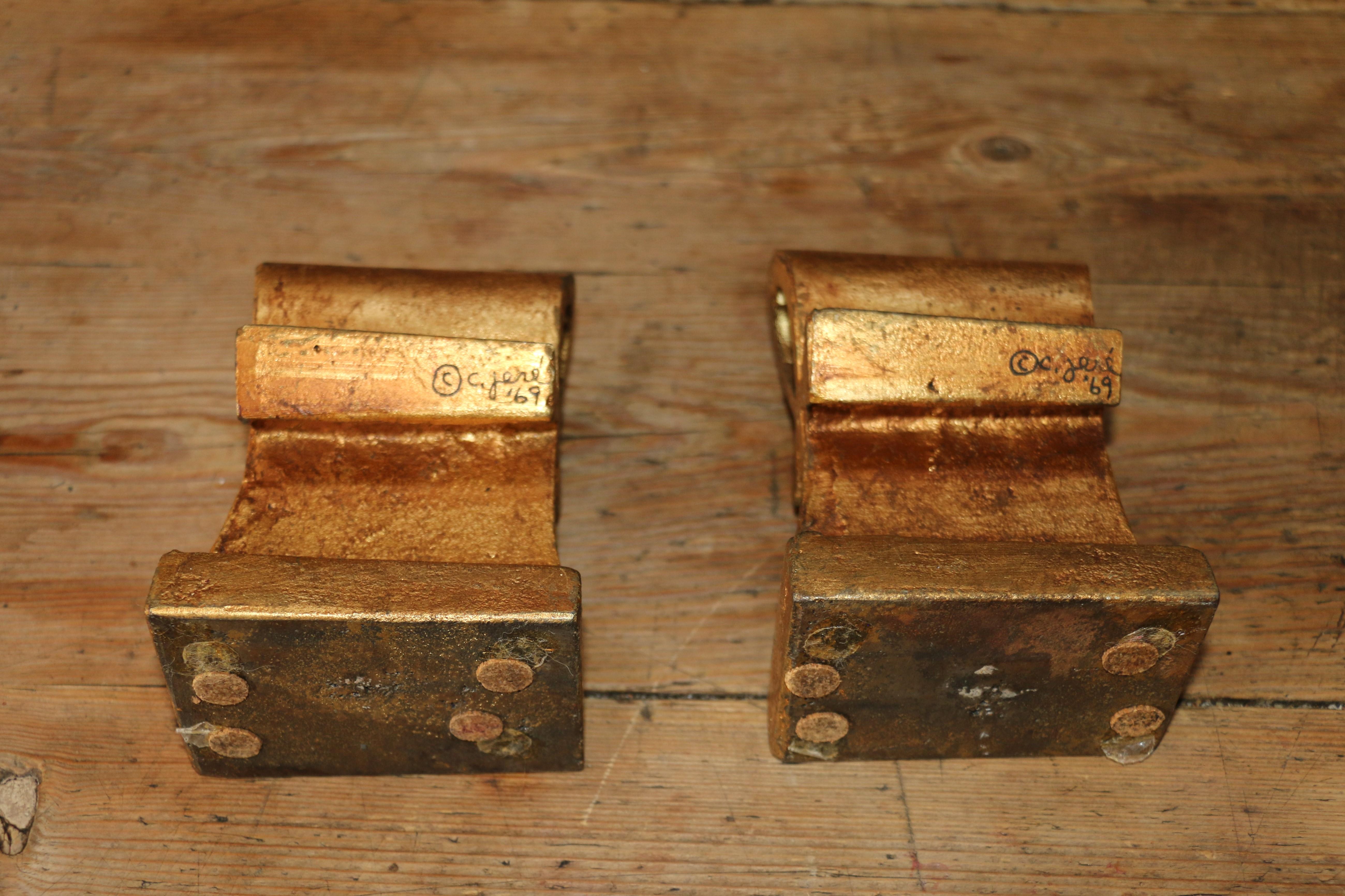 Mid-Century Modern Art Ankh Bookends by C Jere, 1960s For Sale 5