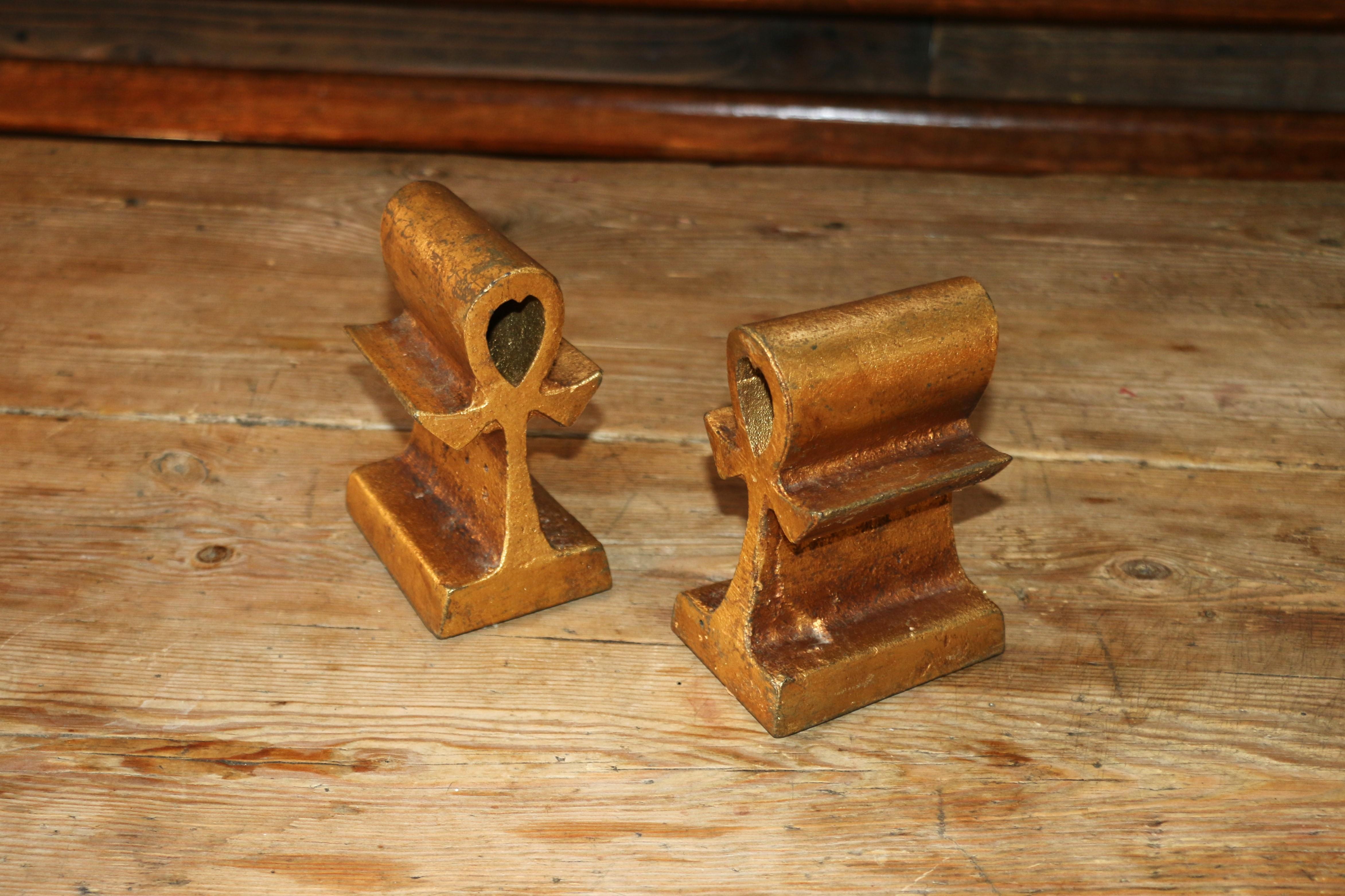 Mid-Century Modern Art Ankh Bookends by C Jere, 1960s For Sale 3