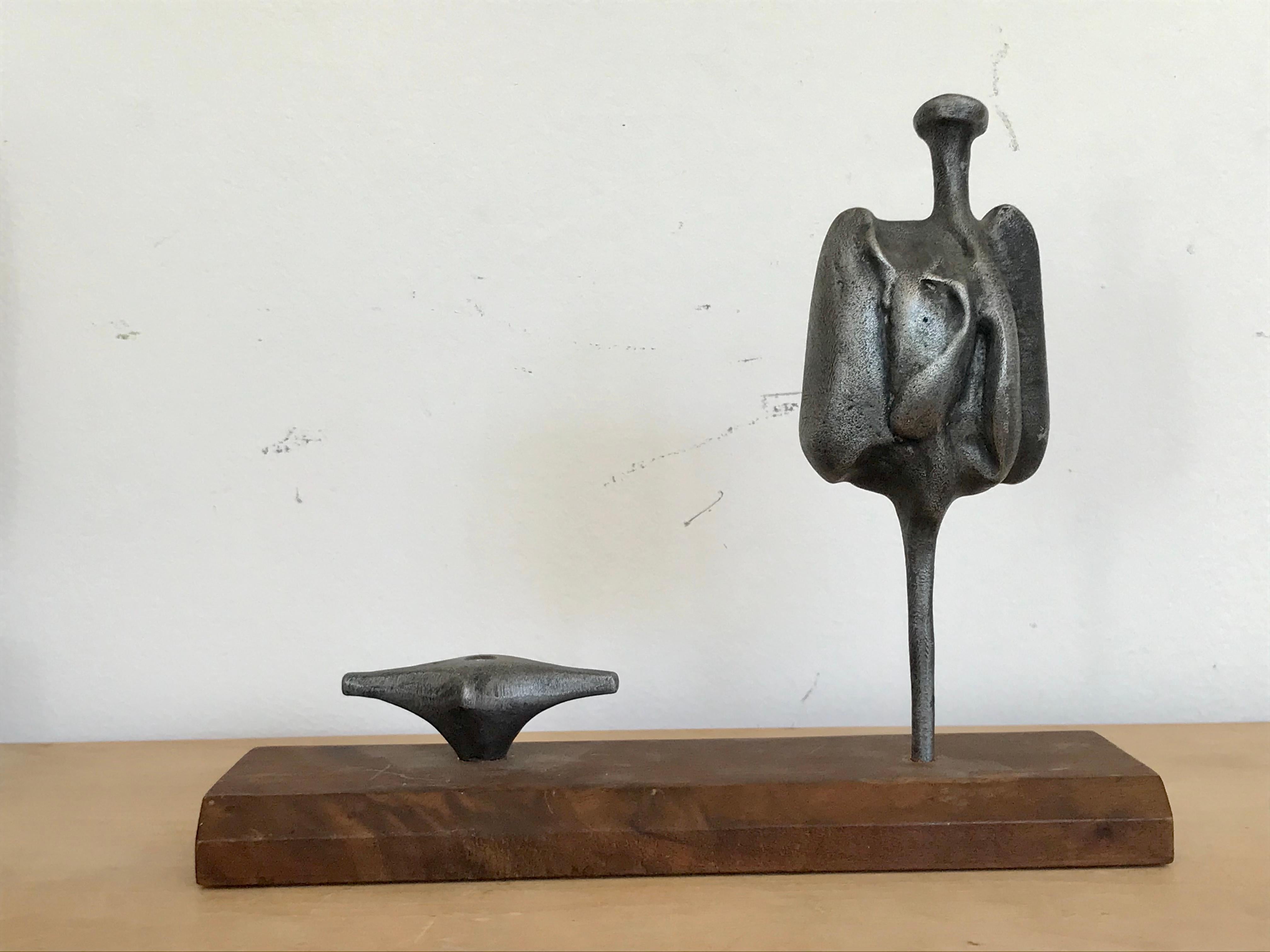 Cast Mid-Century Modern Art Brutalist Sculpture Figure