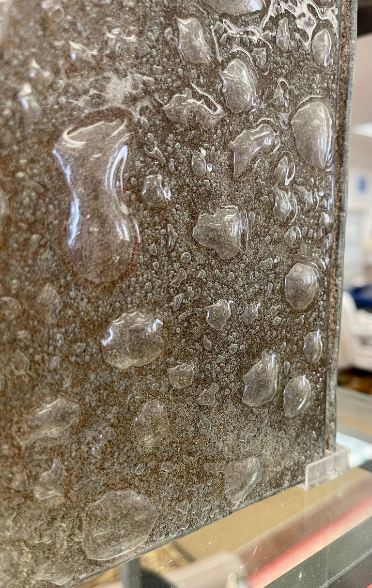 Mid Century Modern Art Bubble Glass and Chrome Pendant Light For Sale