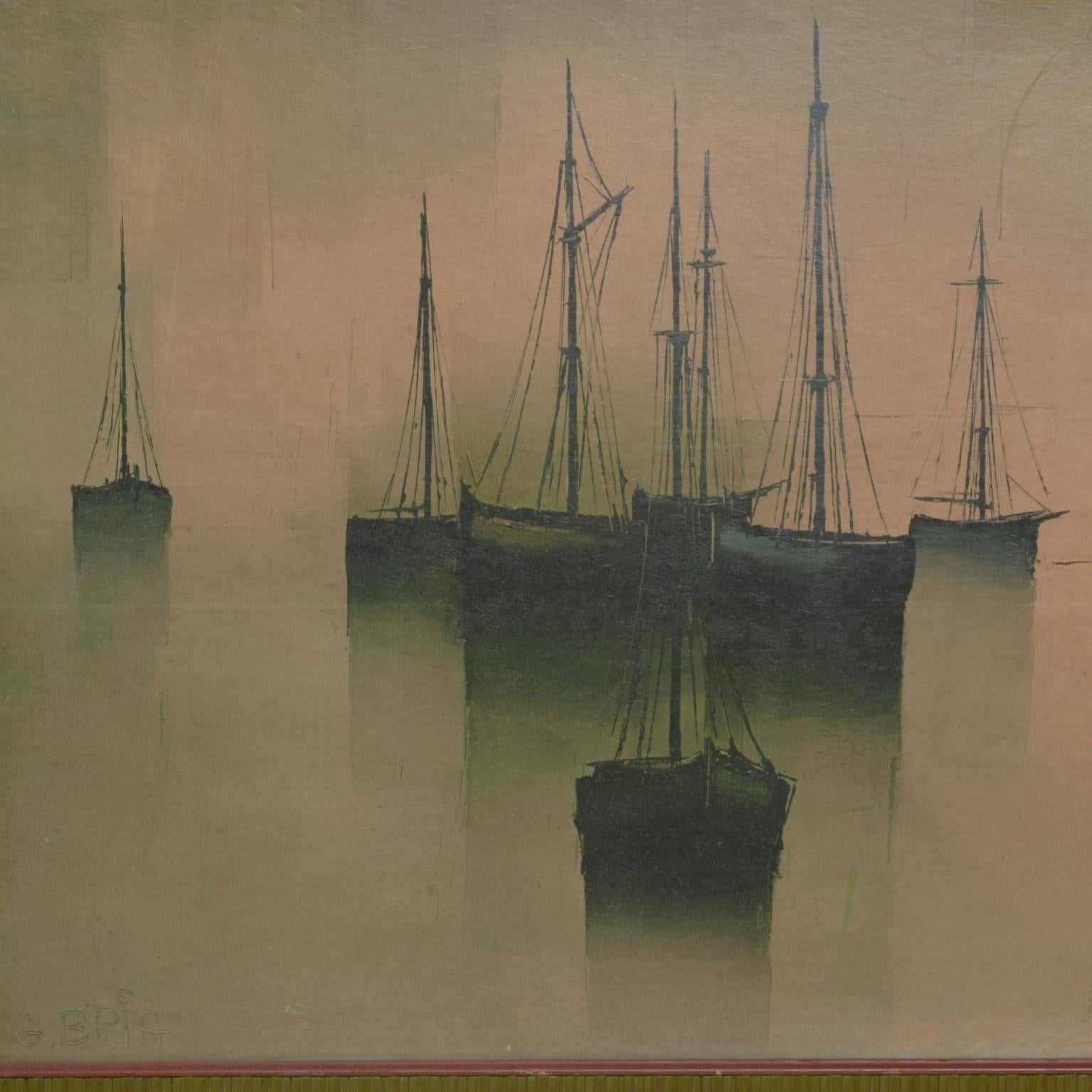 AMBIANIC offering
GILBERT BRIA (France b 1933), Sail Boats, Oil on Canvas
Dimensions: 43