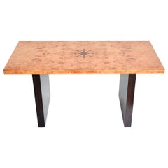 1940s Art Deco Inlaid Bench Coffee Table by Andrew Szoeke