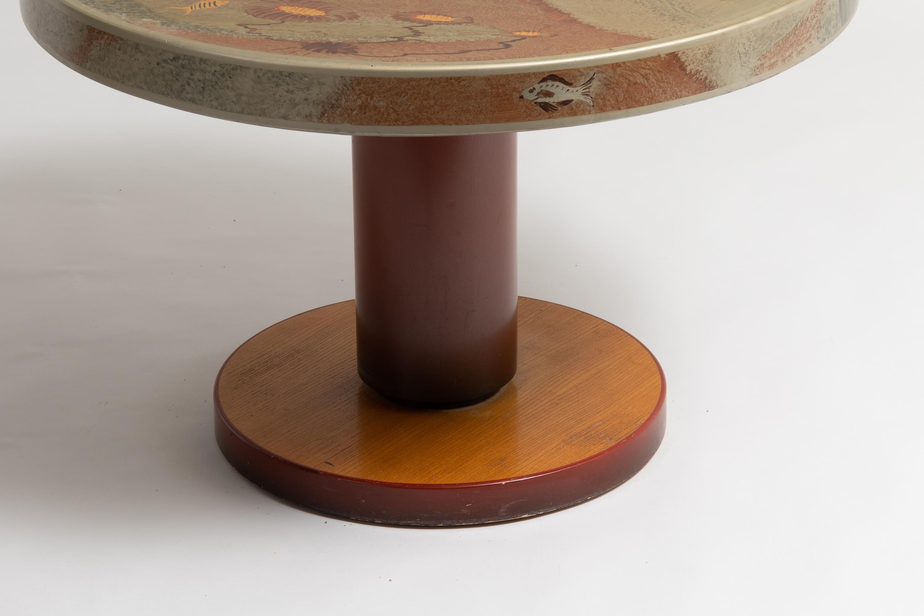 Hardwood Mid-Century Modern Art Deco Otto Wretling Round Table