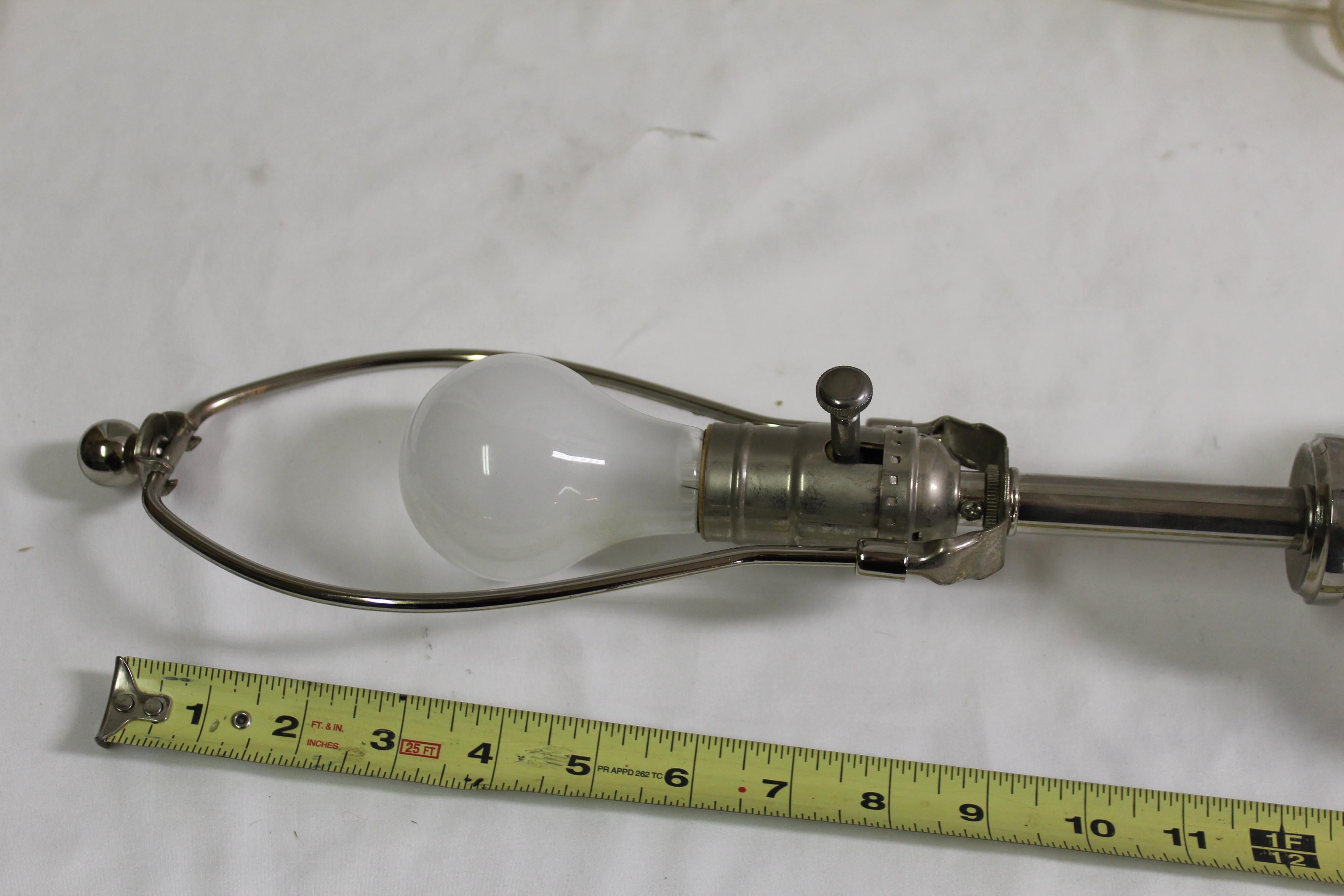 Mid Century/Modern/ Art Deco Rock Crystal Ball lamps   pair   Nickel For Sale 3
