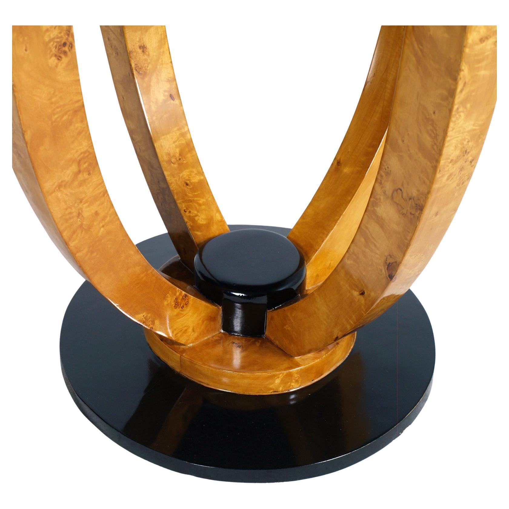 Intarsio Mid Century Modern , Art Deco Round Side Table by Palazzi dell'Arte, Cantù in vendita