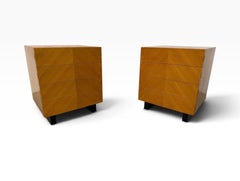 Mid-Century Modern Art Deco Style 4-Drawer Nightstands - Set of 2