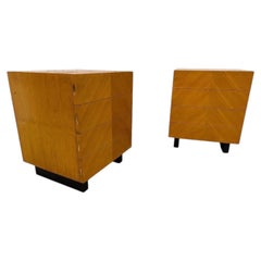 Mid-Century Modern Art Deco Style 4-Drawer Nightstands - Set of 2