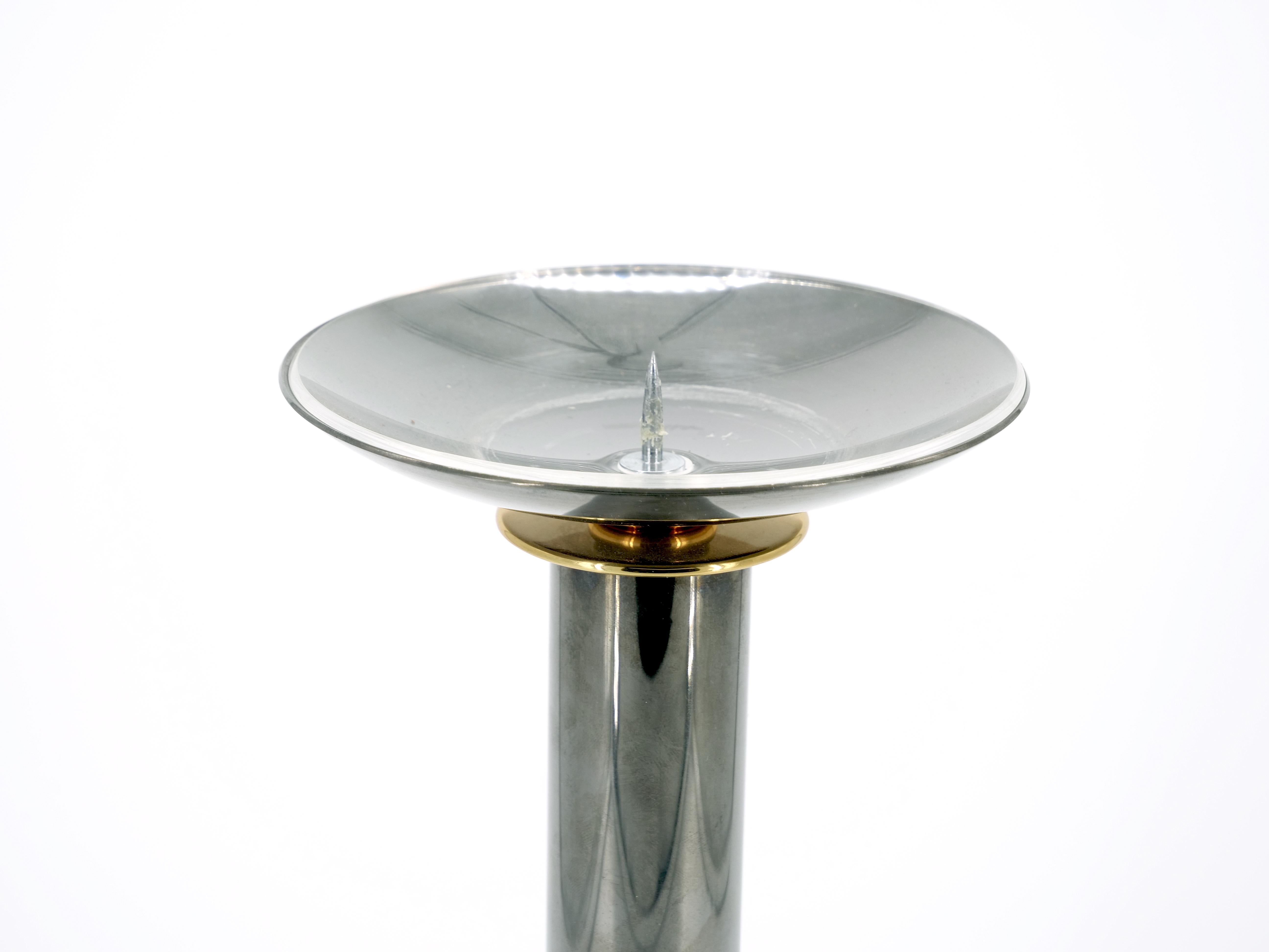 Mid-Century moderno Candeliere in ottone canna di fucile in stile Art Deco della metà del secolo scorso di Karl Springer in vendita