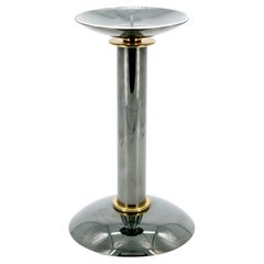 Mid-Century Modern Art Deco-Style Gunmetal Brass Candlestick by Karl Springer