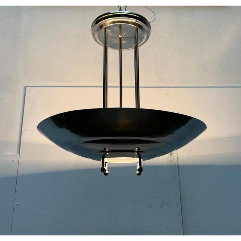 Metal Mid-Century Modern Art Deco Style Pendant Lamp, 1950s For Sale