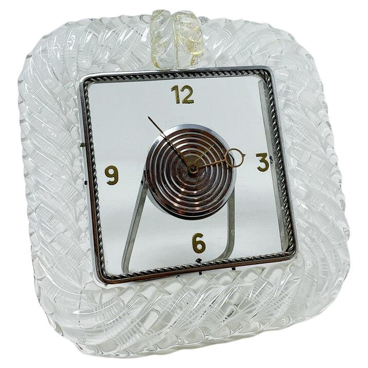 Horloge de table Art déco The Moderns, verre de Murano, années 1950 en vente