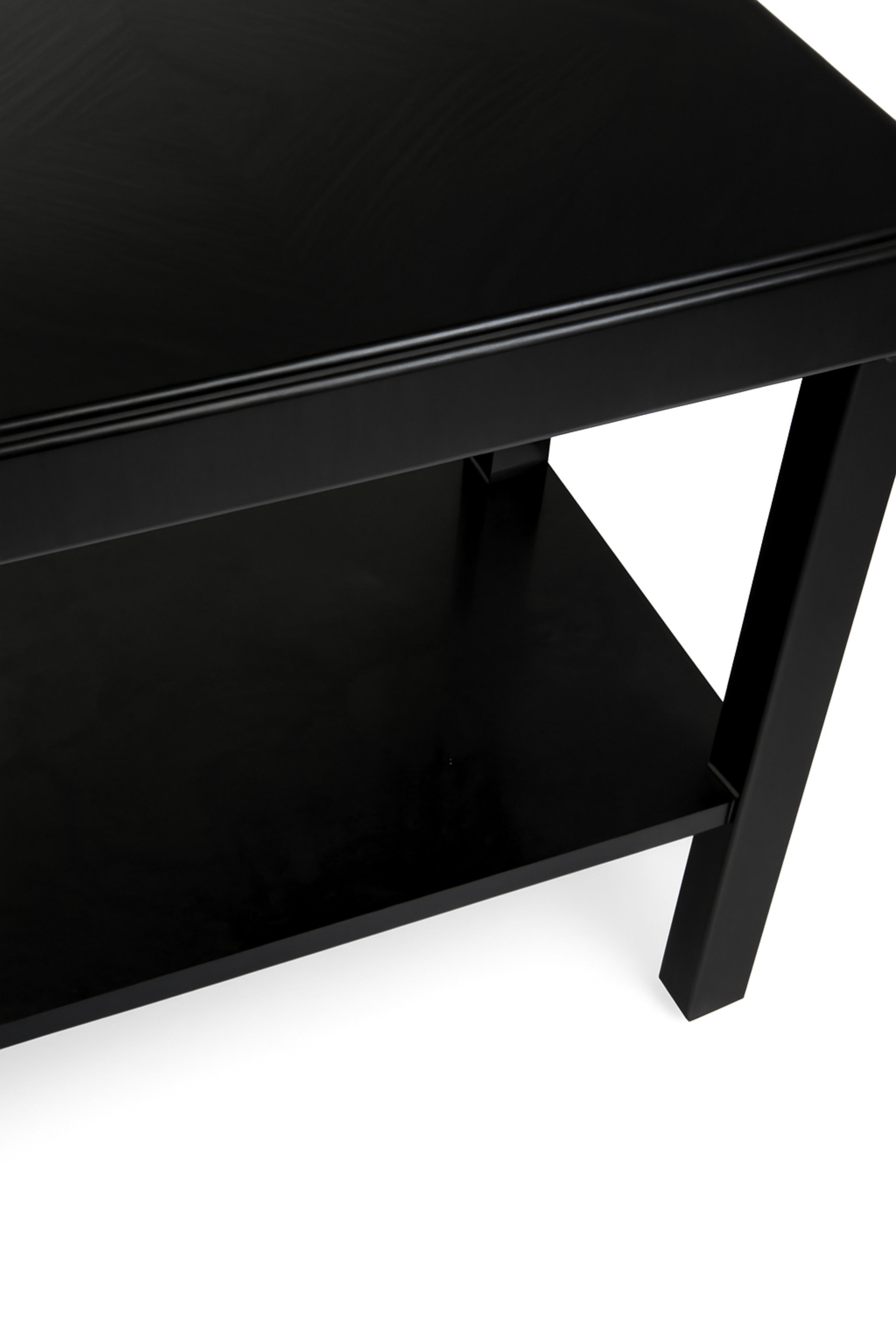 Noyer Table console Art déco en noyer laqué noir, 20e siècle en vente
