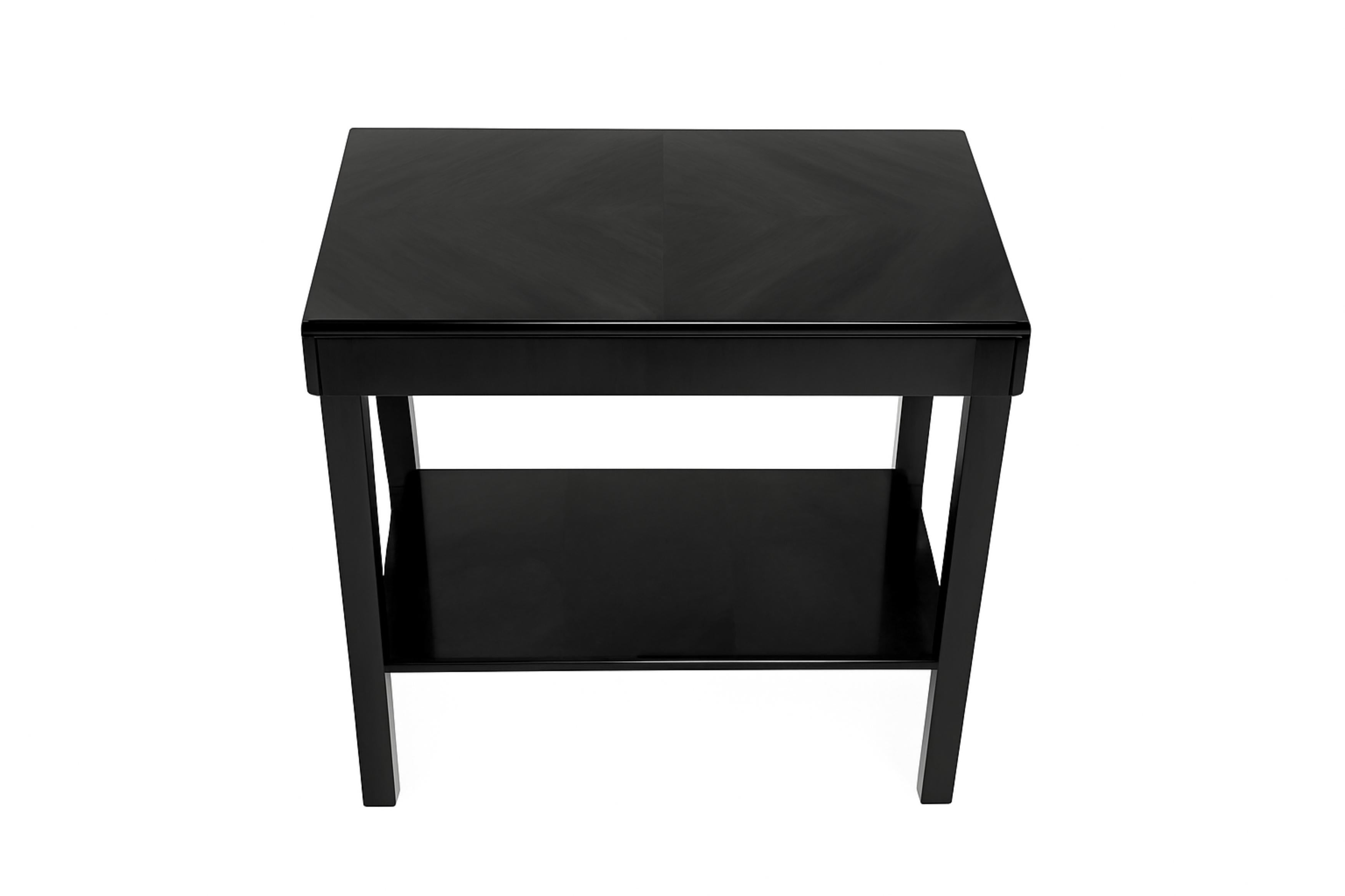 Table console Art déco en noyer laqué noir, 20e siècle en vente 2