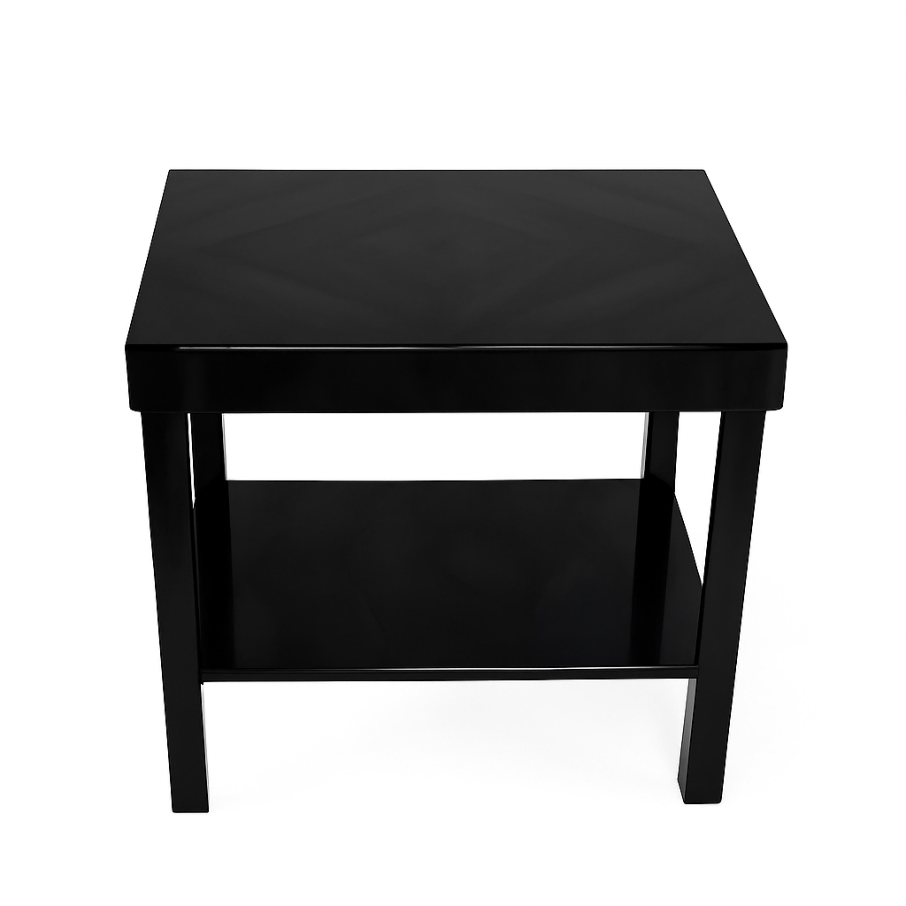 Table console Art déco en noyer laqué noir, 20e siècle en vente 3