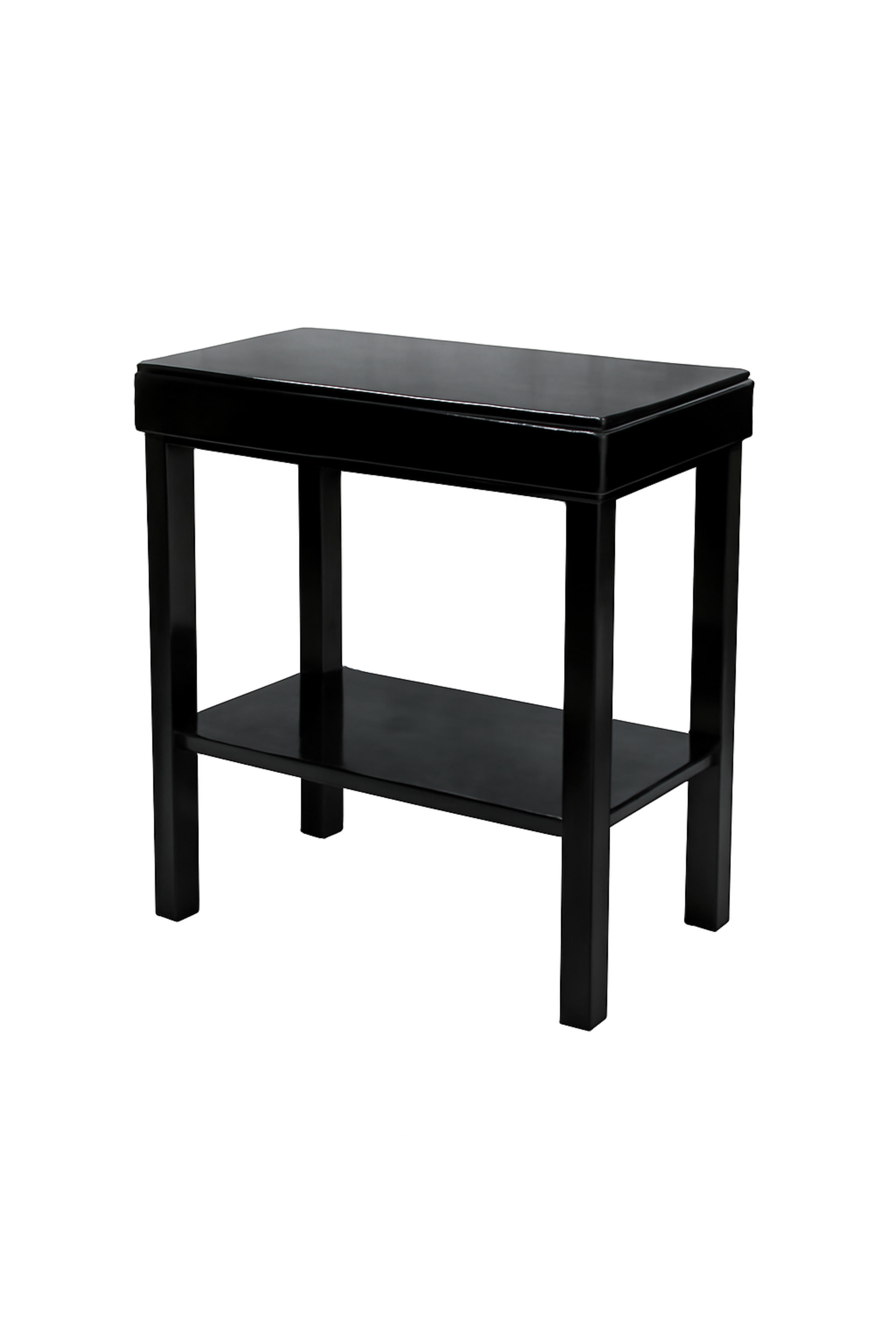 Table console Art déco en noyer laqué noir, 20e siècle en vente 4