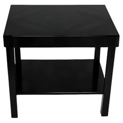 Art Deco Walnut Black Lacquer Console Table, 20th Century