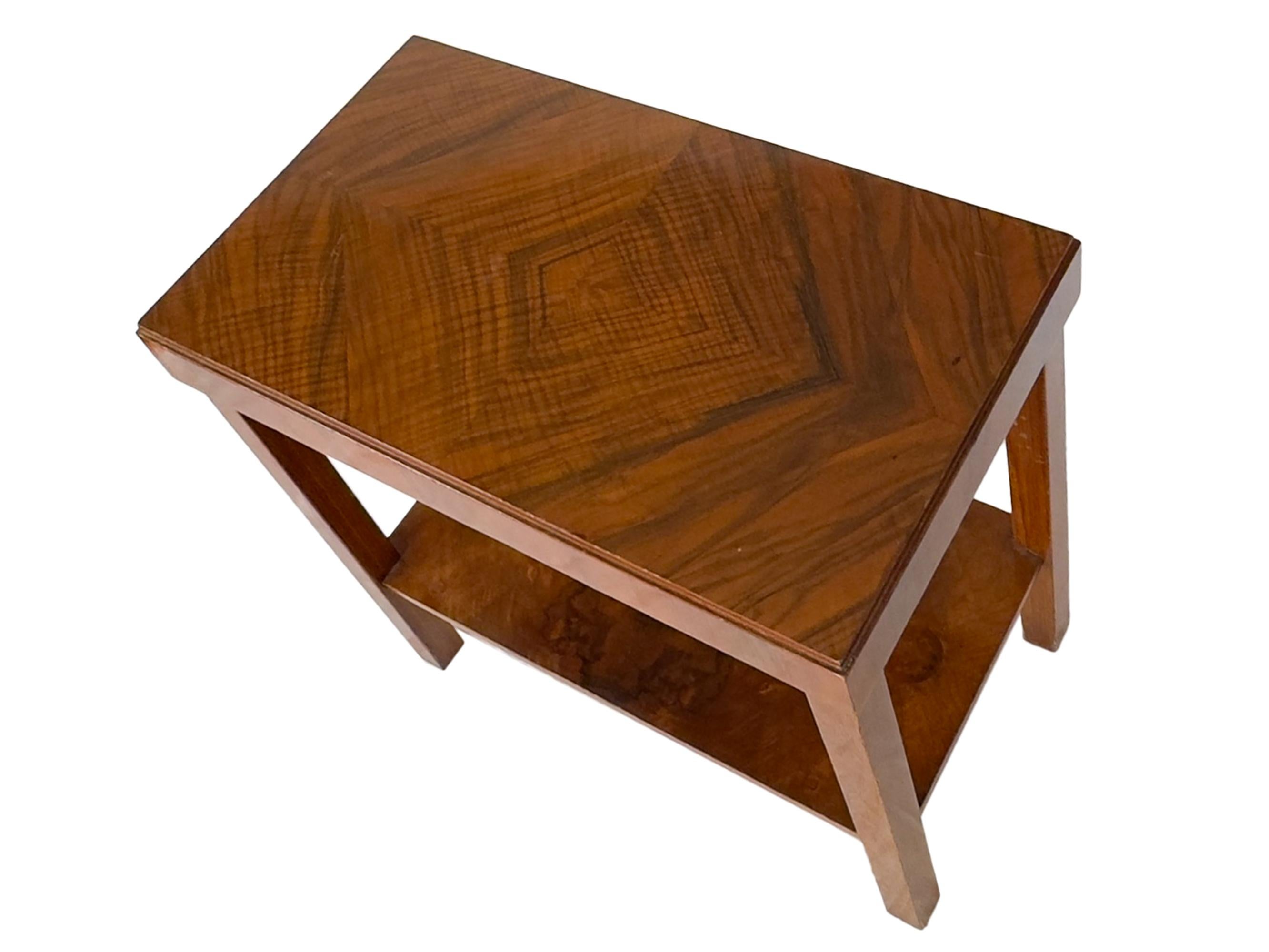 Mid-Century Modern Art Deco Walnut Console Table, 20th Century For Sale 5