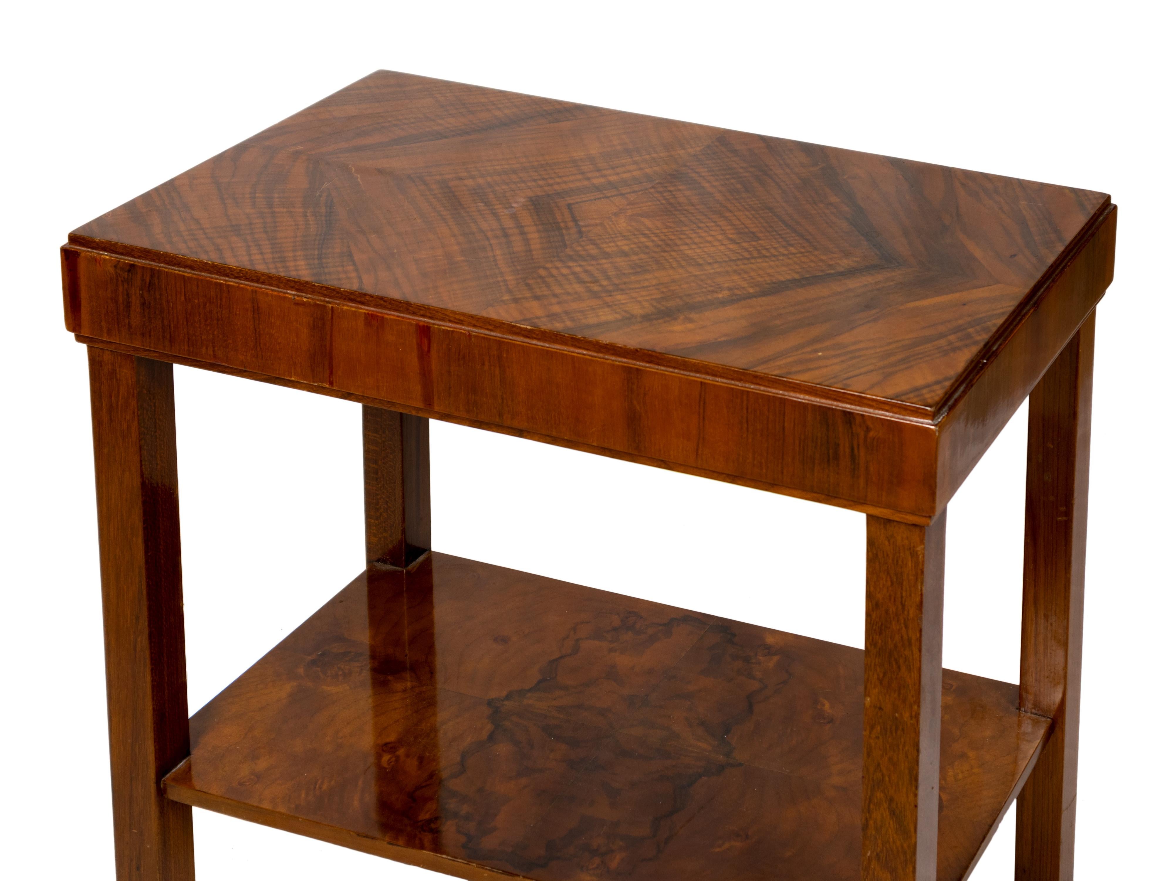 French Mid-Century Modern Art Deco Walnut Console Table, 20th Century For Sale