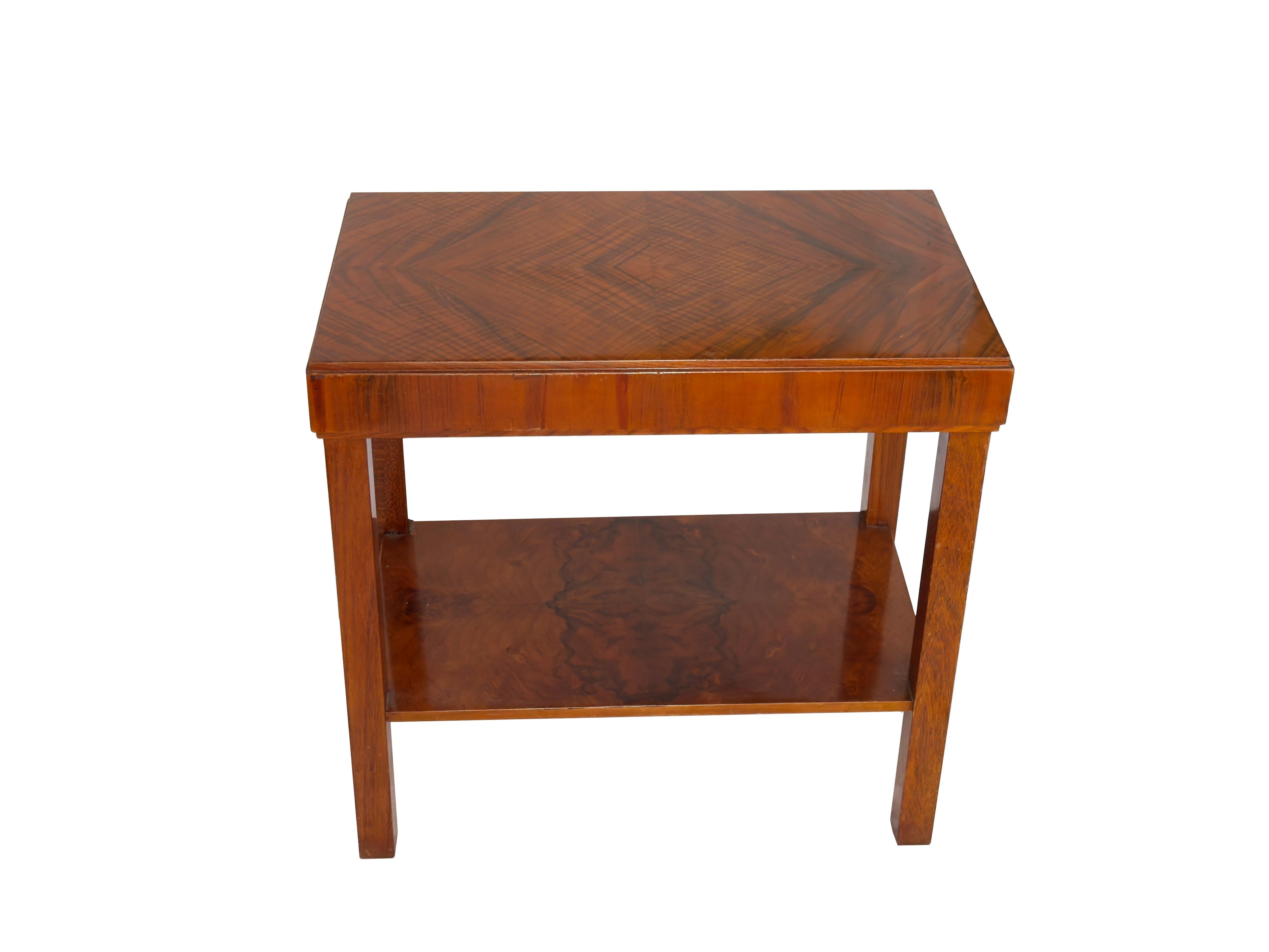 Veneer Mid-Century Modern Art Deco Walnut Console Table, 20th Century For Sale