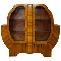 Mid-Century Modern Art Deco Walnut Display Case, English, circa 1935