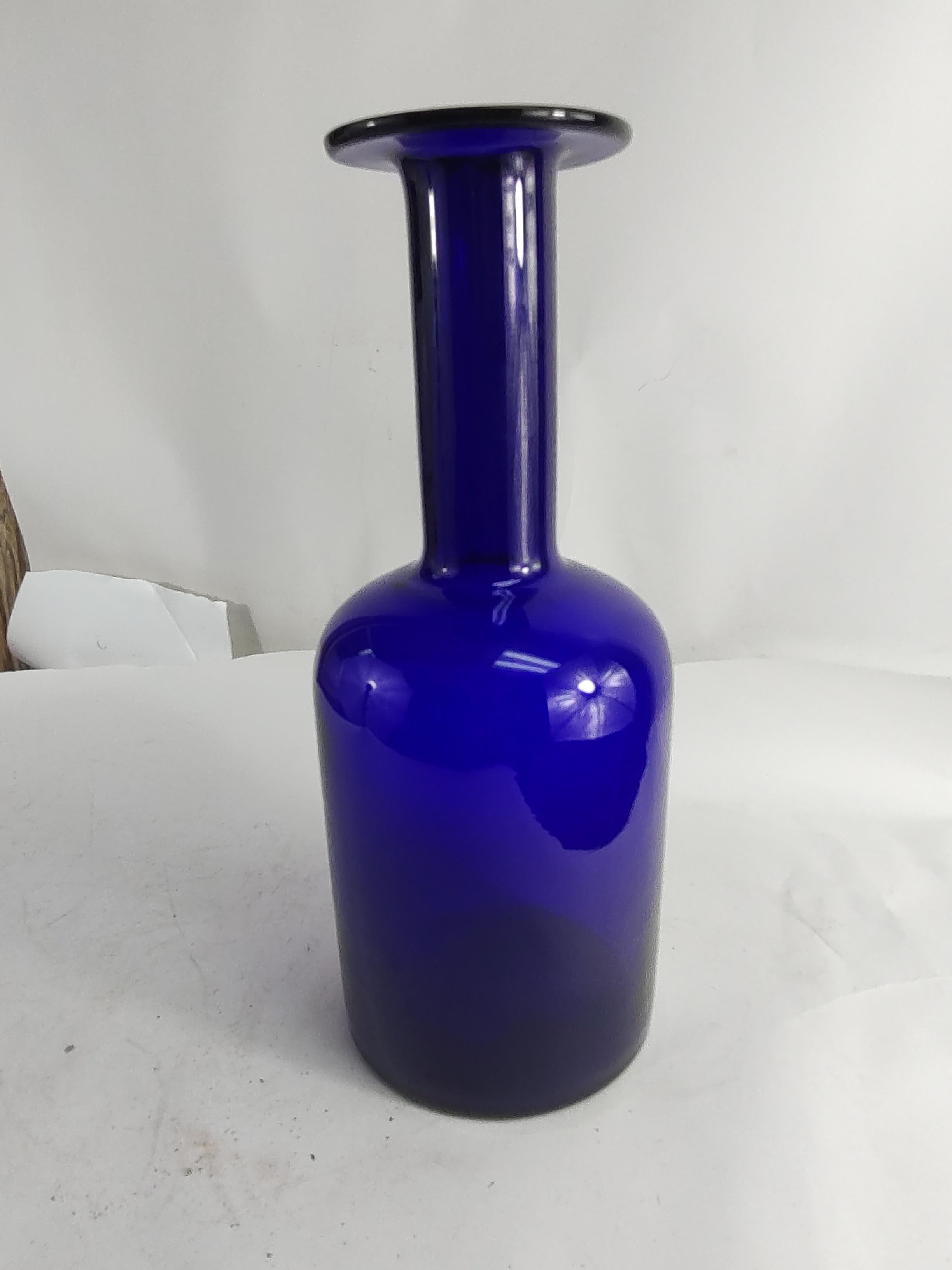 Scandinavian Modern Mid Century Modern Art Glass Bottle Form Vase Otto Bauer for Kastrup Holmegaard For Sale