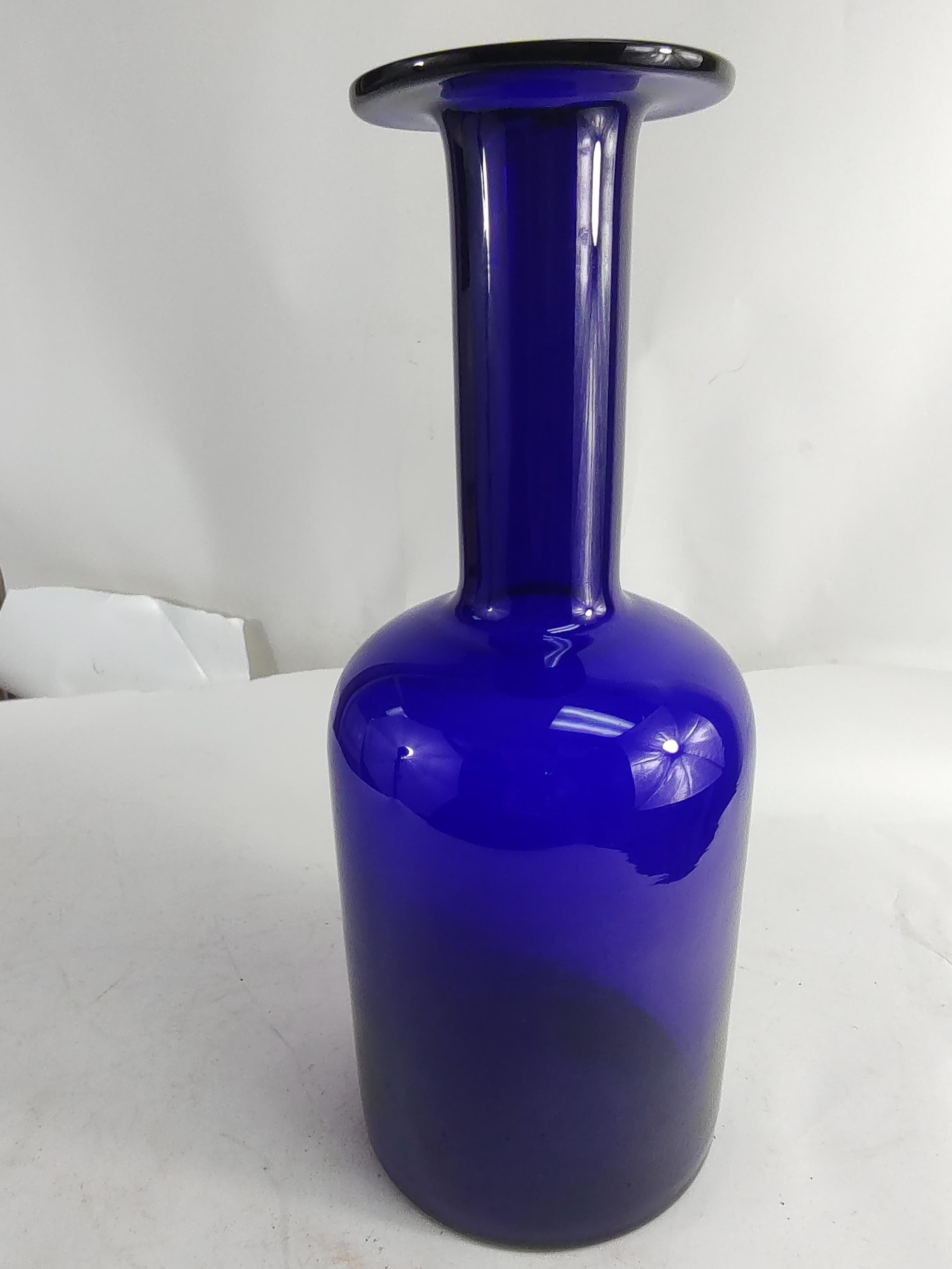 Mid-20th Century Mid Century Modern Art Glass Bottle Form Vase Otto Bauer for Kastrup Holmegaard For Sale