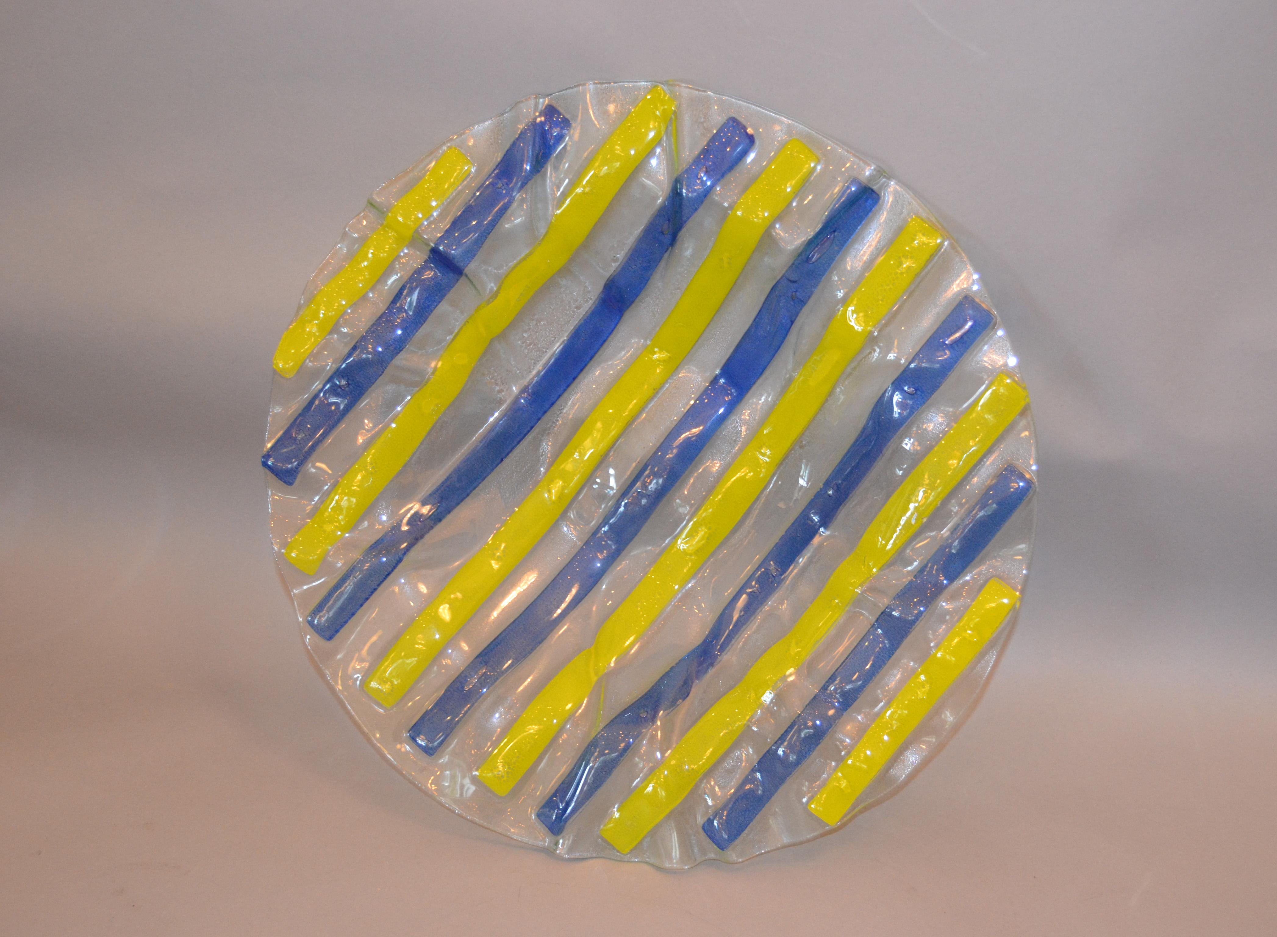 Mid-Century Modern Art Glass Centerpiece / Bowl / Plate in the Style of Higgins 4