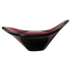 Mid-Century Modern Art Glass Centrepiece Bowl by Flygsfors Paul Kedelv