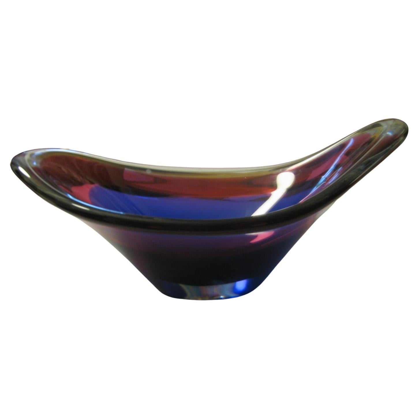 Centro de mesa de cristal Art Paul Kedelv de Flygsfors, moderno de mediados de siglo Sueco en venta