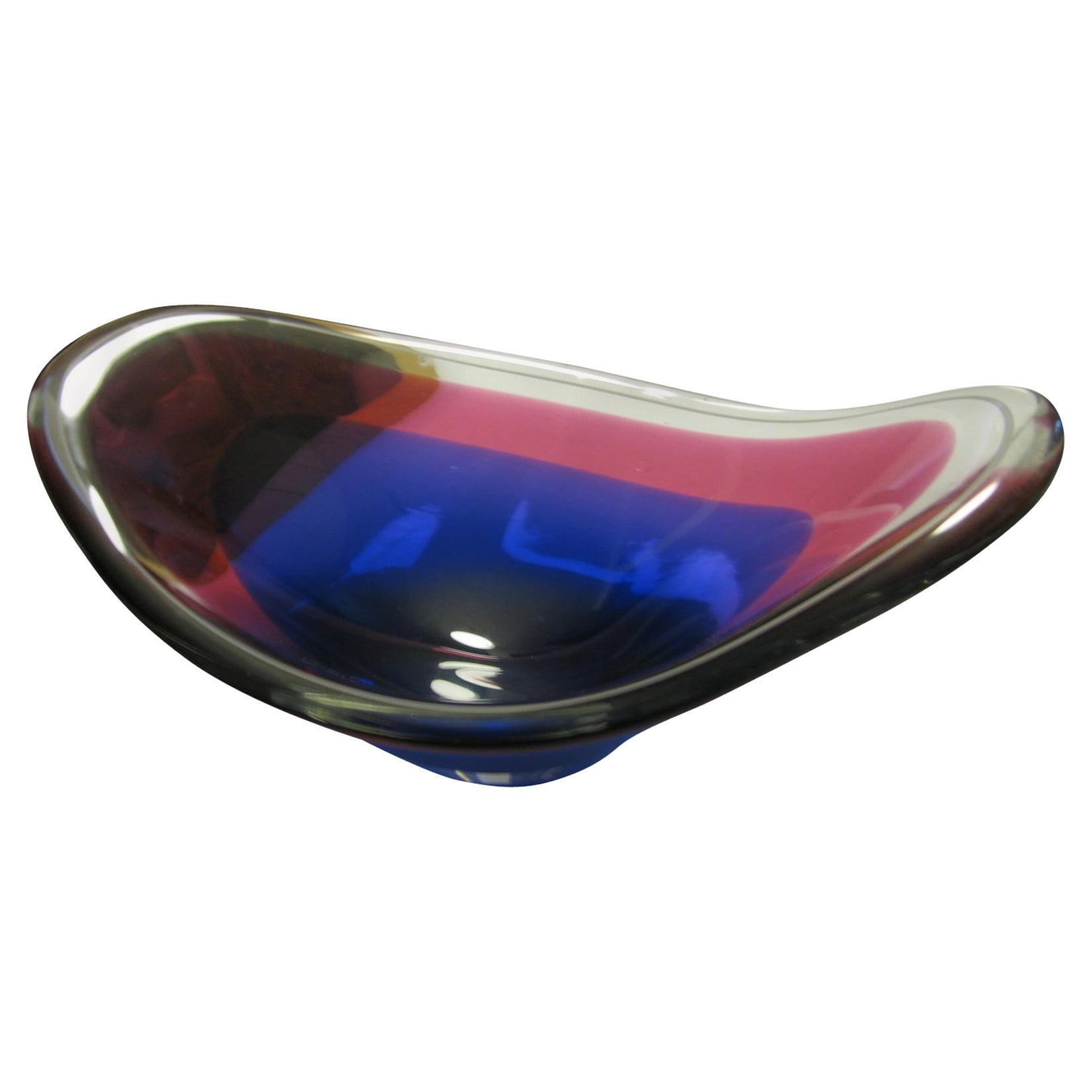 Centro de mesa de cristal Art Paul Kedelv de Flygsfors, moderno de mediados de siglo Hecho a mano en venta