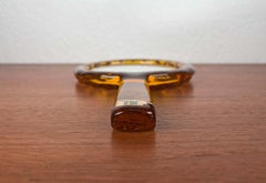 Mid-Century Modern Art Glass Handheld Mirror from Lindshammar, Sweden, 1960s